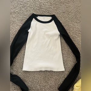 Black and white baseball tee!